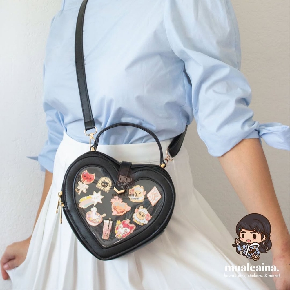 MUALCAINA The Heartfelt Ita Bag (Black/Silver)